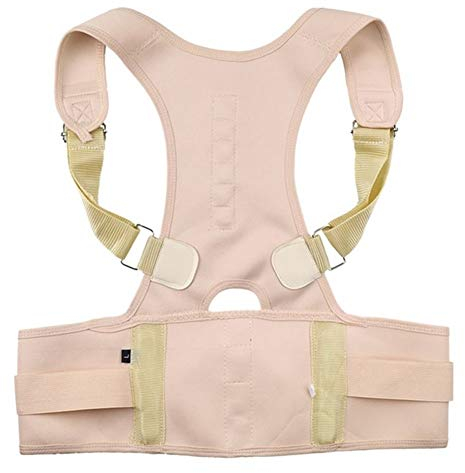 Haltungskorrektur Rückenpolster Schulter Rückenstützgurt Verstellbar Magnettherapie für Unisex (Farbe: beige, Größe: XXX-Large) good