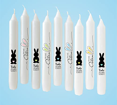 Kerzen Tattoofolie - Kerzensticker OSTERHASE Sprüche FROHE OSTERN