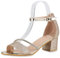 VAN HILL Damen Klassische Sandaletten Blockabsatz Schuhe Strass Metallic Partyschuhe Elegante Glitzer Party Absatzschuhe 211124 Gold 37