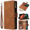 Asuwish Étui de protection pour Samsung Galaxy Z Fold 2 5G - Avec compartiment pour cartes - Pliable - En cuir - Porte-monnaie - Pour téléphone portable ZFold2 Fold2 Z2 Z2 - Fermeture éclair - Marron