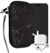 kwmobile Handytasche für Smartphones M - 5,5 - Neopren Handy Tasche Hülle Cover Case Schutzhülle - Travel Flugzeug Weiß Schwarz - 15,2 x 8,3 cm Innenmaße