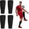 Football Sock Sleeves Adults Soccer Shin Guards Sleeves Black Team Leg Sock Sleeve Cut Football Socks for Football Games Beginner (Adults)