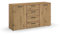 Rauch Möbel Florenz Schlafzimmer Kommode, Eiche Artisan, Holz, 2-türig mit 4 Schubladen, 2 Einlegeboden, BxHxT 140 x 81 x 42 cm
