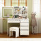 PREMTURE Schminktisch, Kosmetiktisch mit übergroßem rechteckigem Spiegel, 5 Schubladen, Schminktische, Eitelkeit Tisch, Frisiertisch mit Hocker, Großer Stauraum, weiß, MDF, ‎50 x 100 x 135 cm