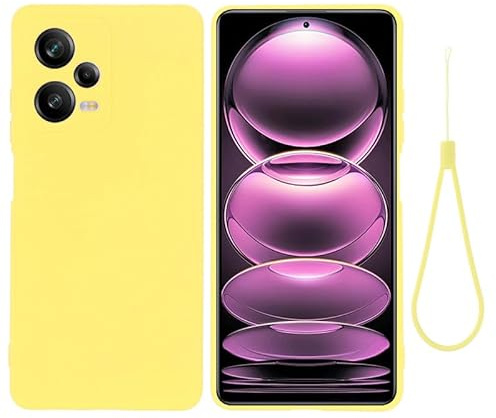 Nikaque Schutzhülle für Xiaomi Redmi Note 12 Pro Plus 5G, Flüssigsilikon, schlanke Passform, schützend, stoßfest, weiche Gel-Gummi-Abdeckung, kompatibel mit Xiaomi Redmi Note 12 Pro Plus 5G, Gelb