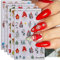 Christmas Nail Stickers, 7 Sheets Self-Adhesive Nail Decal Santa Claus Gnome Tree Nail Art Decoration Design Supplies