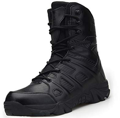 IYVW 067 A Stivali da Combattimento Militari da Uomo Arrampicata Traspirante Scarpe da Trekking Stivaletti da Allenamento dell'Esercito Stivaletti Tattici nero 42 EU