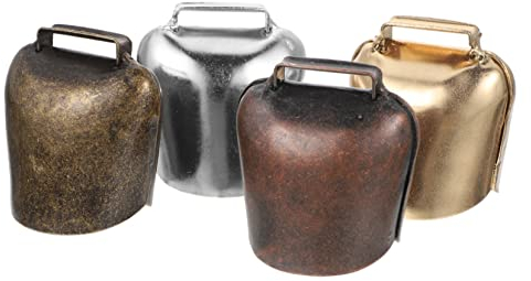 Cabilock 4 Stück Die Klingel Hundehalsbänder Glocken Kleine Messingglocke Schafglocken Messingglocken Kuhglocke Mit Hängendem Hals Hängeglocken Für Hunde Glöckchen Eisen Lamm Tier