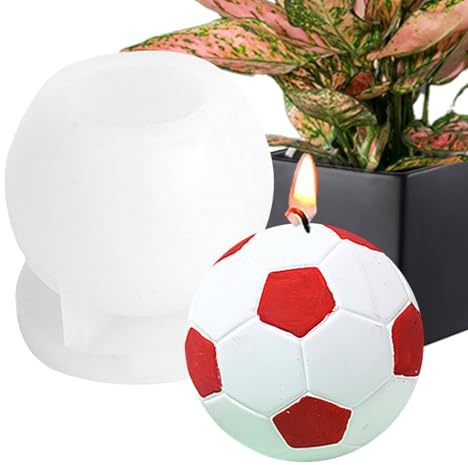 BommFu Silikon-Kerzenformen Fußball | Fußball-förmige Kerzenherstellungsformen | Kerzen-Silikonformen | Fußball-Schokoladenformen - Zur Herstellung Von Kerzen, Harz, Aromatherapie-Kerzen