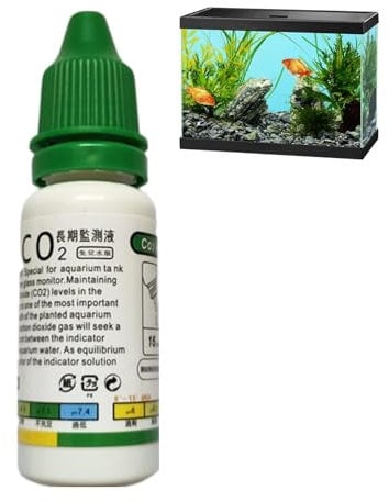 Genikeer Aquatic Aquarium CO2 Glass Drop Checker, CO2 Indicator Solution Drop Checker Solution, Fish Tank Carbon Dioxide CO2 Monitor, Co2 Test Kit For Aquariums, CO2 System, Aquarium Tank