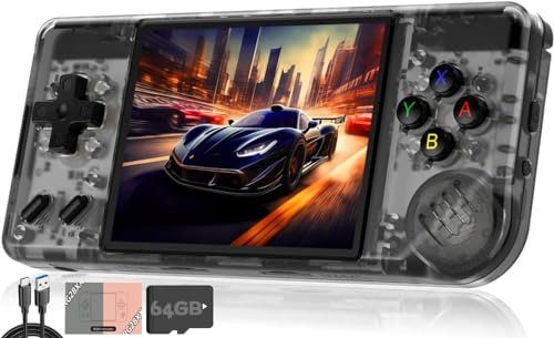 Whatsko RG28XX Handheld Spielkonsole,Linux System Built-in 64G Karte 5516+ Spiele,Retro Konsole 2.83 Inch IPS Screen 3100mAh,Support HDMI TV Output und Multimedia Application(Beige)