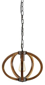 Lampadario , Lampada a sospensione da garage ad anello rotondo regolabile, lampadina E27, illuminazione a soffitto in legno massello di ferro battuto, lampada a sospensione a isola, lampadario industr