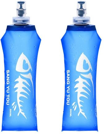 2 Gourde Souple, 500ml Flasque Running Sans BPA Pliable Flasque Running GourdeFlasque Souple Sport Bouteille D'eauSouple Poche Hydratation Réservoir D'Eau Flacon