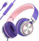INFURTURE Auriculares con cable USB C (tipo C) con micrófono y control de volumen, línea trenzada sin enredos, auriculares supraaurales, ligeros y plegables para smartphone, tablet, iPhone serie 16/15