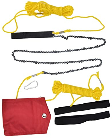 Chain Saw Manual Rope Chain Saw for 48 Inch Tree Branches 63 Teeth High Hardness Comfortable Handle Foldable Pocket Chainsaw for Tree Pruning