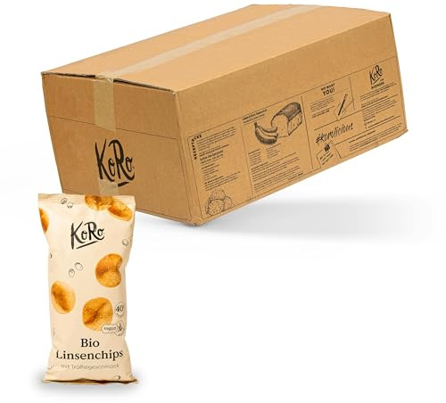 KoRo - Bio Linsenchips mit Trüffelgeschmack 7x100 g - Veganer Knabberspaß - Zutaten aus biologischem Anbau - Feine Trüffelnote