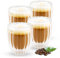 Foydream Verres à Expresso à Double Paroi, Tasse a Cafe Verre Transparent 4x350ML Design Isolant pour Moka Latte Macchiato Café Crème Glacée Lait Jus de Fruits Thé