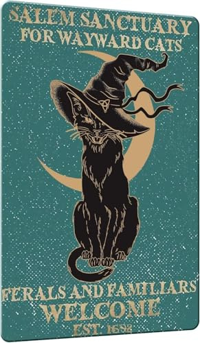 Salem Sanctuary For Wayward Cats Poster Vintage Metall-Blechschilder für Garage, Wand, Pub, Restaurant, Heimdekoration, 30,5 x 40,6 cm