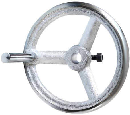 VSPLJQRXY Volant De Tour Ø76-190mm Volant Fraiseuse avec Poignée Amovible Volant Rond en Fonte Chroméepour Machines À Tourer Fraiser Meuler(190x18mm)