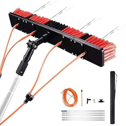 Scopa Telescopica AntiGraffio per Pannelli Solari, Spazzolone per Lavaggio Pannelli Fotovoltaici,35cm,300cm