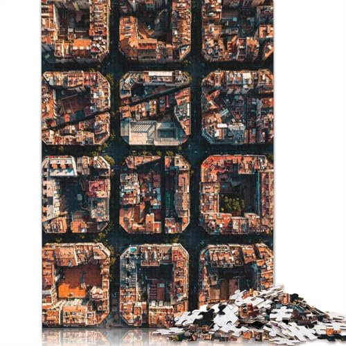 Puzzle für Erwachsene, Barcelona-Puzzle, Holzpuzzles, Puzzles für Erwachsene, Lernspiel, Herausforderungsspielzeug, 1000 Teile (75 x 50 cm)