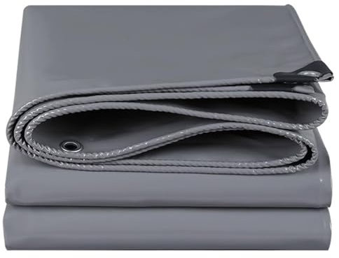 Lonas con Ojales inoxidables y Bordes Reforzados, Lona Impermeable de Alta Resistencia 420GSM Hoja de Lona Gruesa, Cubierta de Lona Multiusos para Piscina Barco Camping Patio(4x4m)