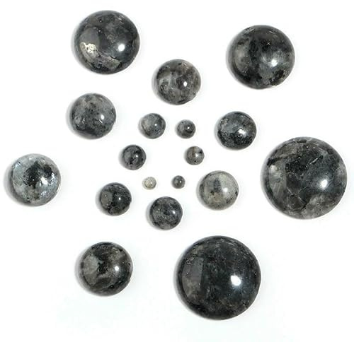 HDJSDB 10 Stück/Los Naturstein-Cabochons 4/6/8/10/12 mm runder Cabochon für DIY-Ringe, Ohrringe, Armbänder, Halsketten, Schmuckherstellung, Labradorit, 6 mm