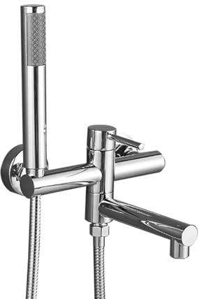 Chrom Badewannenarmatur mit 90° Schwenkauslauf Messing Einhandmischer Badewanne und Dusche Combo Modernes Design für Luxus-Badezimmer