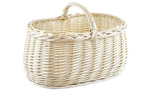 Großer Einkaufskorb Rattankorb Weidenkorb Korb geflochten 50/35/38cm Tragekorb aus Weide K1-605-W