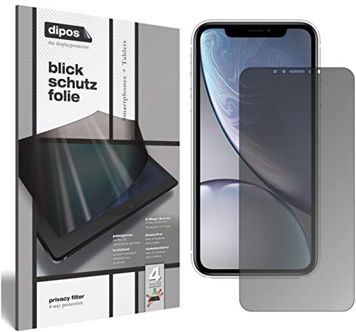 dipos I Blickschutzfolie matt kompatibel mit Apple iPhone XR Sichtschutz-Folie Display-Schutzfolie Privacy-Filter