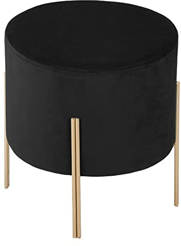 Atmosphera - Hocker Living schwarz - Samt - Schwarz