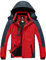 GEMYSE Herren wasserdichte Skijacke Winddichte Fleece Outdoor-Winterjacke mit Kapuze (Rotgrau,M)