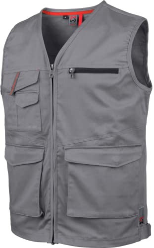 WÜRTH MODYF Arbeitsweste Stretch X – professionelle Arbeitsweste für Herren in Größe 6XL – Arbeitskleidung für Handwerk & Industrie in grau