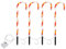 Bambelaa! LED Zuckerstange Gartenstecker Rot Weiß Weihnachtsdeko Aussen Garten Beleuchtet (Batterie (AA))