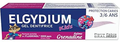 Elgydium Kids Gel de Pasta de Dientes Protección Contra la Caries 3/6 Años 50 ml - Granadina