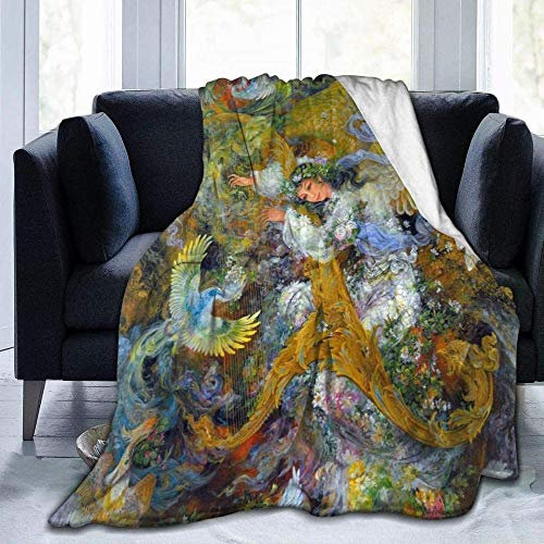 YuLiZP Decke Wohn Kuscheldecken,Weiches Und Flauschiges Schlafsofa Plüschdecke Sofa/Stuhl/Bett Mit Mikrofaser LeichtWarm Bequem Und Langlebig Göttin Mädchen Mahmoud Farshchian Illustration 80x60 inch