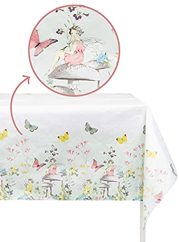 Talking Tables Papierfee Tischdecke | Recycelbare, rechteckige, Einweggeschirr | Für Kinder Schmetterlingsparty, Waldfeen, Geburtstagsdekorationen, Geblümt, 180 x 120 cm
