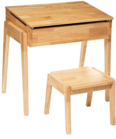 Atmosphera - Kinderschreibtisch und Hocker Robin - Holz - Beige