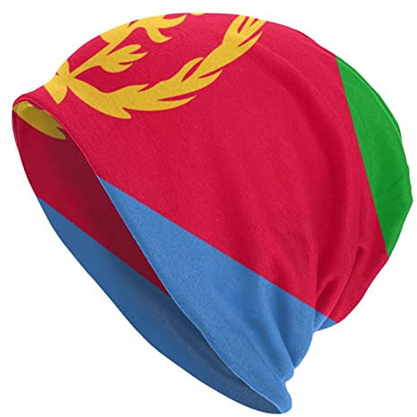 Flag of Eritrea Beanie Mützen Skull Cap Erwachsene Strickmütze Weiche Balaclava Baggy Hat Outdoor für Herren Damen