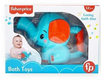Fisher Price - Regadera Infantil Elefante - Agarre ergonómico - Sistema Sencillo de Recogida y expulsión de Agua - Juguetes de baño y Playa - Juguete de baño para Bebes (Deqube 920D00095)