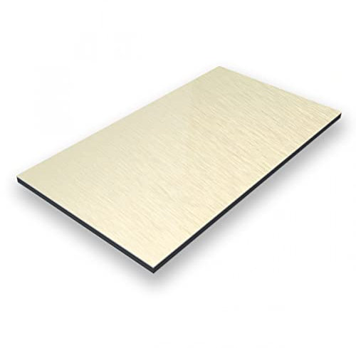 Aluverbund 24 Aluverbundplatte, Aluminium Platte, 3mm dick, Gold-Gebürstet/007, 60x100cm