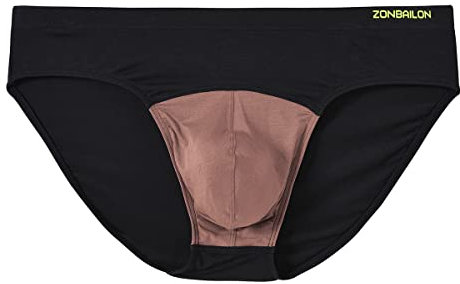 ZUOLAIYIN Slips en bambou pour homme avec poche renflement Sous-vêtements sexy pour homme Slip pour homme Spandex élasthanne noir, (8278) Noir latte, XL