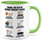 Hühner Tasse Henne Geschenkidee Kaffeetasse Huhn Geschenk für Hühner-Besitzer Kaffeebecher Hahn Becher (Weiß & Grün)