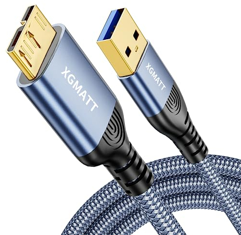 XGMATT Micro USB 3.0 Kabel 0,5M - USB Externe Festplatte Kabel Kompatibel Mit WD, Toshiba Canvio, Seagate Erweiterung, Samsung Galaxy S5 - Blau