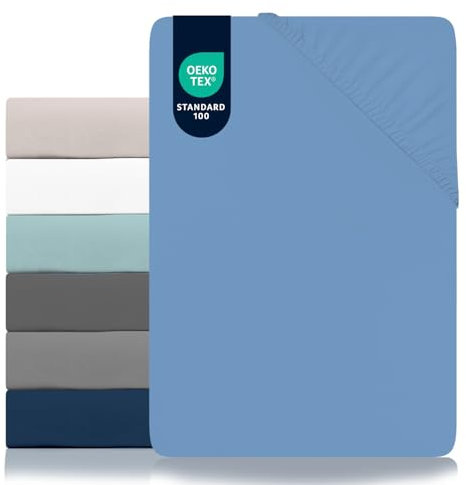 Dreamzie - Drap Housse 180x200 - Microfibre (100% Polyester) - Oeko Tex - Housse Matelas 180x200 - Bleu Céruléen