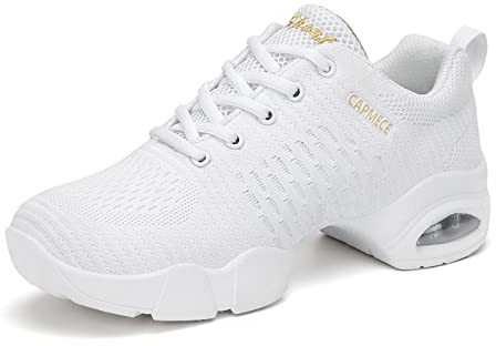 Dame Split Sole Athletic Schuhe Trainer leichte Atmungsaktiv Jazz Fersenschuhe Training Komfort Tanzsneaker Moden Laufschuhe Leichte Schuhe Weiß 38