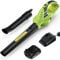 bigzzia Cordless Leaf Blower with 20V Li-ion Battery, Electric Garden Blower, 2-Speed, Detachable Tubes, 3.3 IBS Lightweight, 209CFM Blower for Leaf Dust Snow