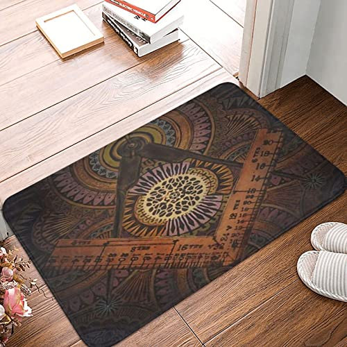 Fußabtreter Vintages Freimaurer-Freimaurer-Logo 40X60Cm Fussmatte Rutschhemmender Saugstarke Türmatte Komfortabel Schmutzfangmatte Für Badezimmer Innen Außenbereich