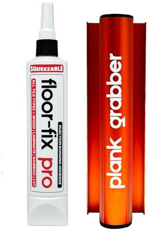 Floor-Fix Pro Dielengreifer - Lücken in schwimmenden Fußböden schnell und dauerhaft schließen + Floor-Fix Pro Klebstoff für die dauerhafte Befestigung