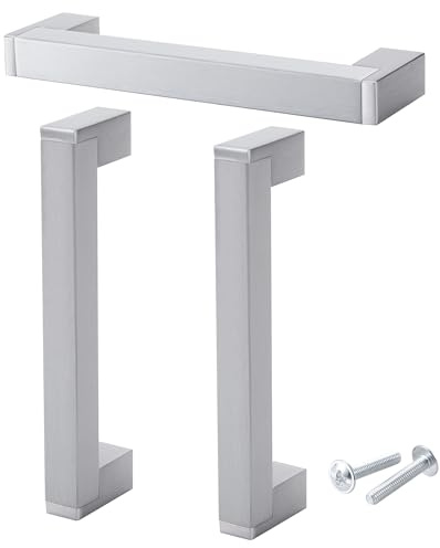 Stahlia EDELSTAHL Möbelgriffe 256mm Lochabstand (15 Stück) Schrankgriffe Schubladengriffe QUAD 15mm Griffe für Küchenschränke & Möbel Küchengriffe Türgriffe